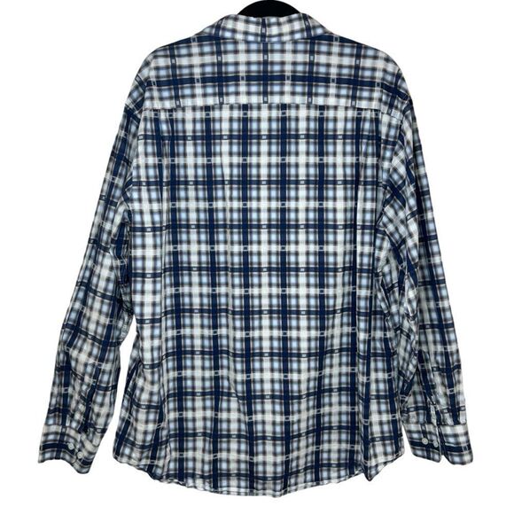 Johnston & Murphy Blue/White Tailored Long Sleeve Button Down Dress Shirt XL - Picture 4 of 4